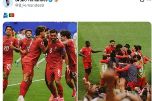 瑞士vs加掌大-4-5球大胜乌兹别克斯坦，B费社媒晒出球队庆祝进球合照
